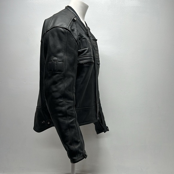 Icon Motorhead Asphalt Technologies Armored Leather Motorcycle Jacket Coat Small - Picture 3 of 8